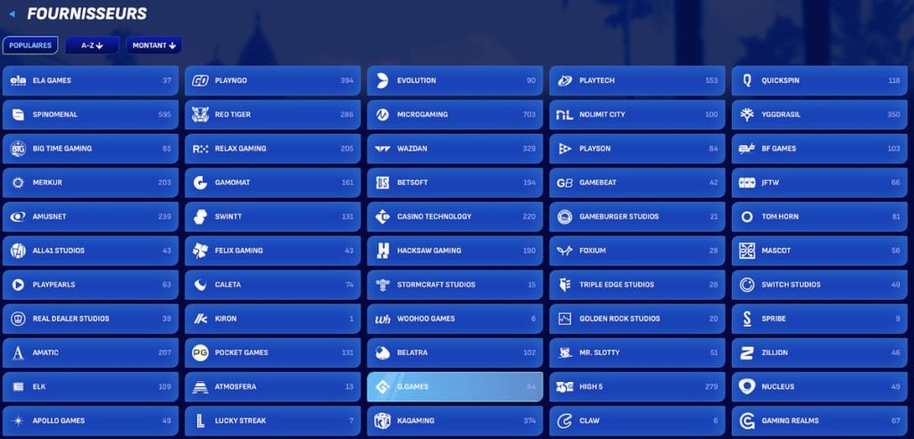 fournisseurs jeux wonaco